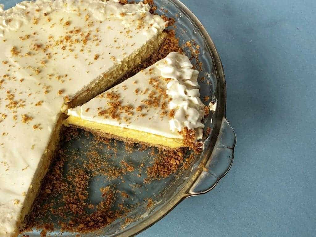 Easy Cream Cheese Pie with Lemon and Sour Cream Topping A Weekend Cook