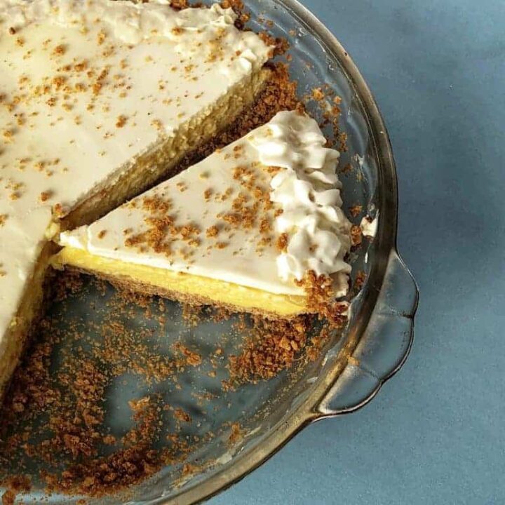 Cream Cheese Pie with Lemon and Sour Cream Topping