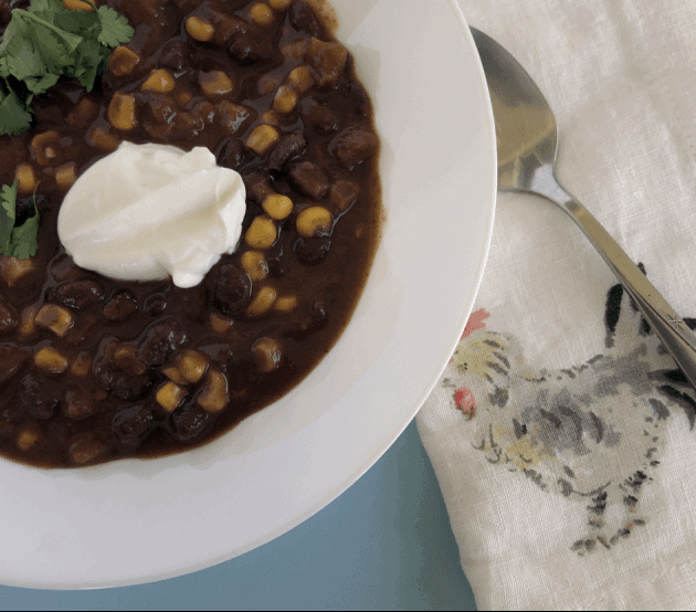 bowl of black bean soup