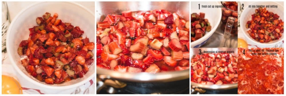 steps to make strawberry rhubarb jam