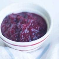 bowl of homemade cranberry sauce.