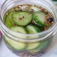 cucumber slices in vinegar