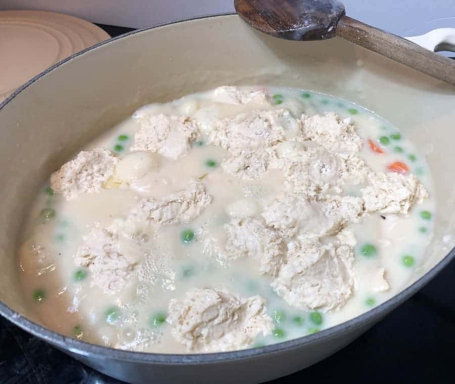 chicken and dumplings cooking