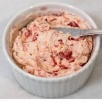 orange pomegrannate butter in ramekin