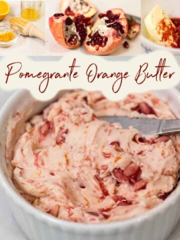 ramekin with pomegranate orange butter