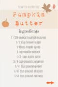 List on ingredient to make a small pumpkin pie.