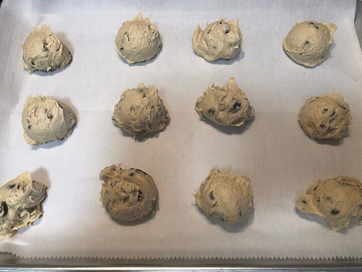 cookie dough on sheet pan