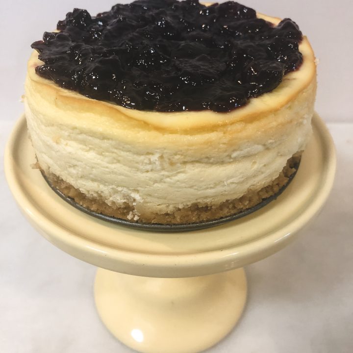 Greek Yogurt Cheesecake with Black Cherry Topping