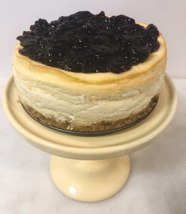 Greek Yogurt Cheesecake with Black Cherry Topping