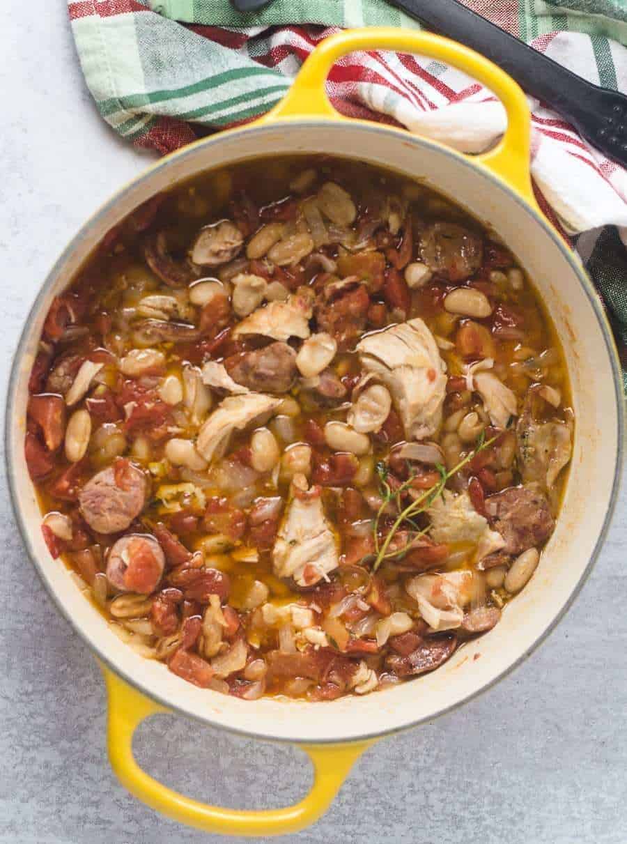 Chicken Sausage White Bean Stew Recipe card