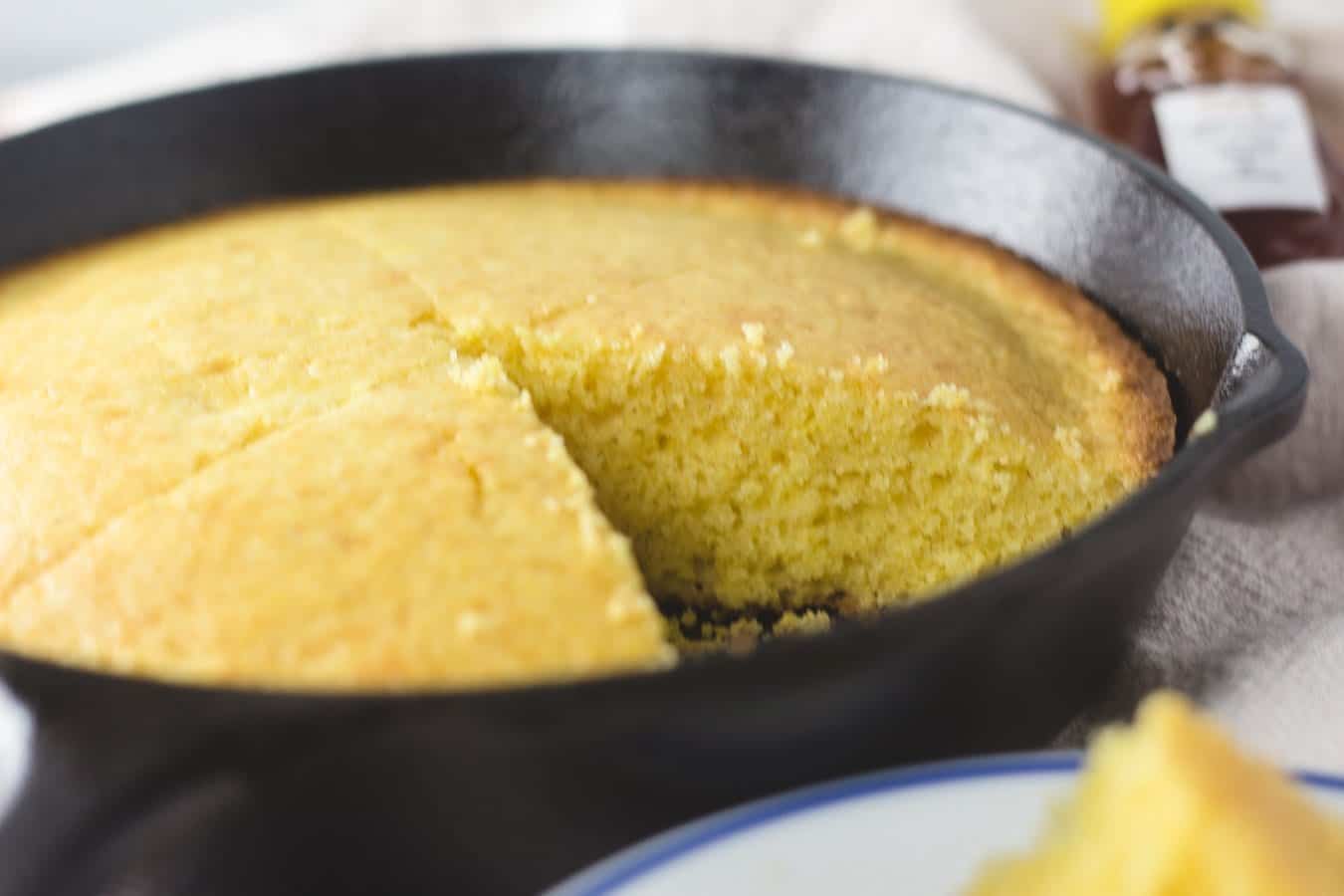 Homemade Cornbread in Cast Iron Skillet