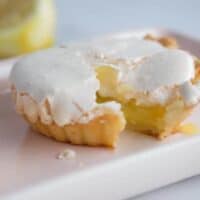 lemon meringue tartlet on plate