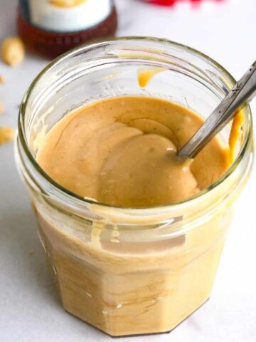 jar of homemade peanut butter