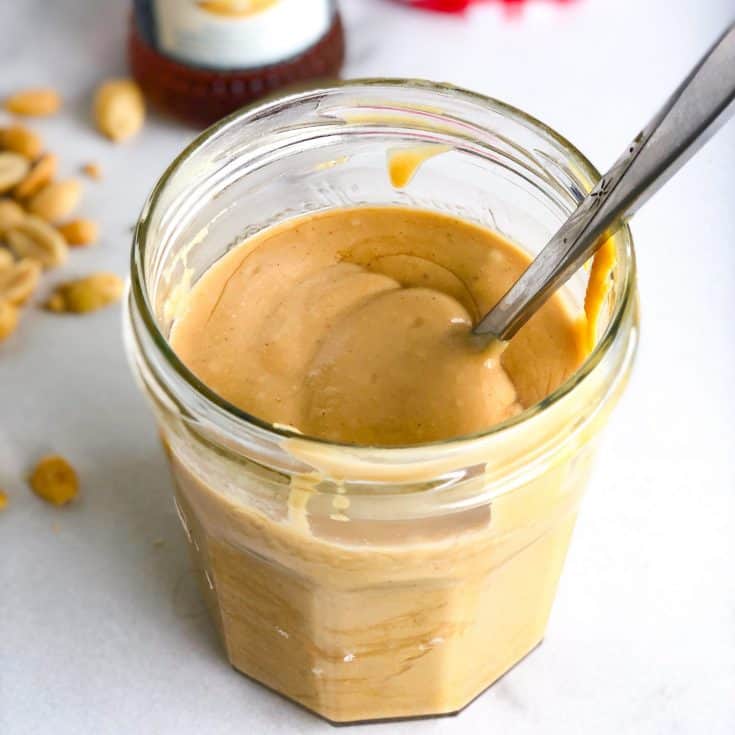 jar of homemade peanut butter
