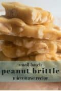 Stack of peanut brittle pieces.
