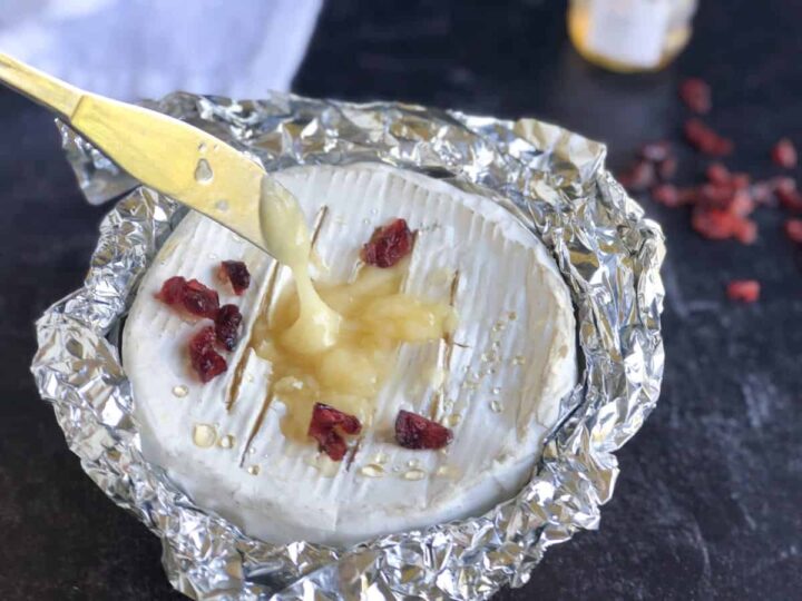 Baked Camembert topped with Currants.