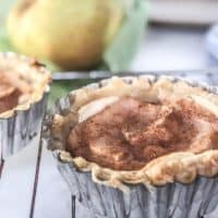 puff pastry pear tart in individual tart pan