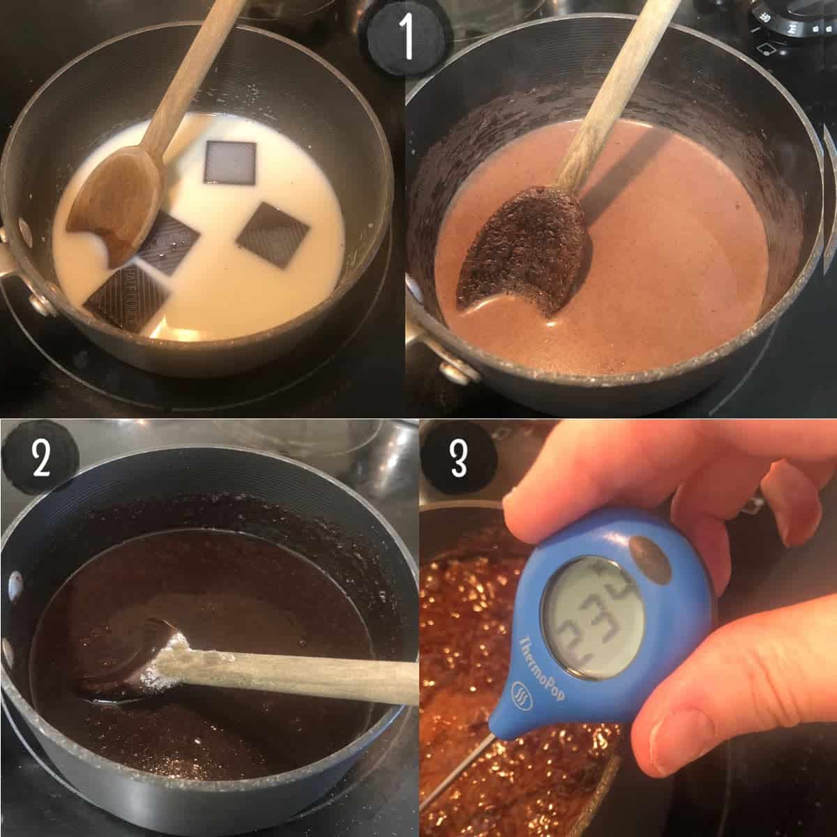 melting chocolate in small saucepan.