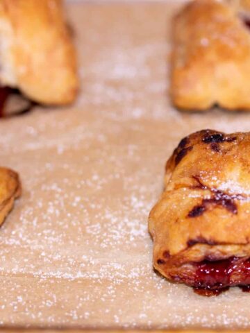 puff pastry cookies on baking sheet