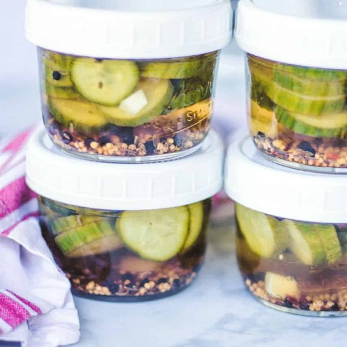homemade pickles in mason jars