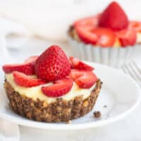 strawberrry tart on whiteplate