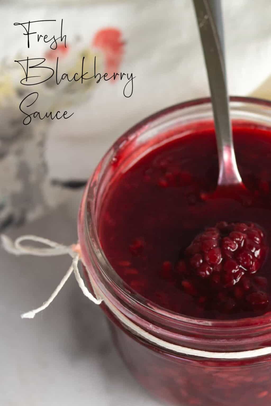 jar of homemade blackberry jam.