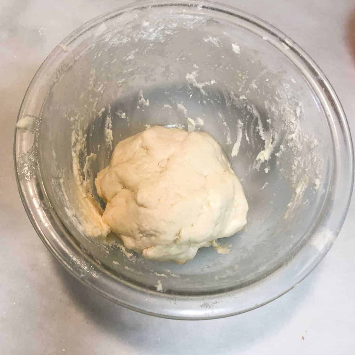 lemon curdcookie dough in bowl.