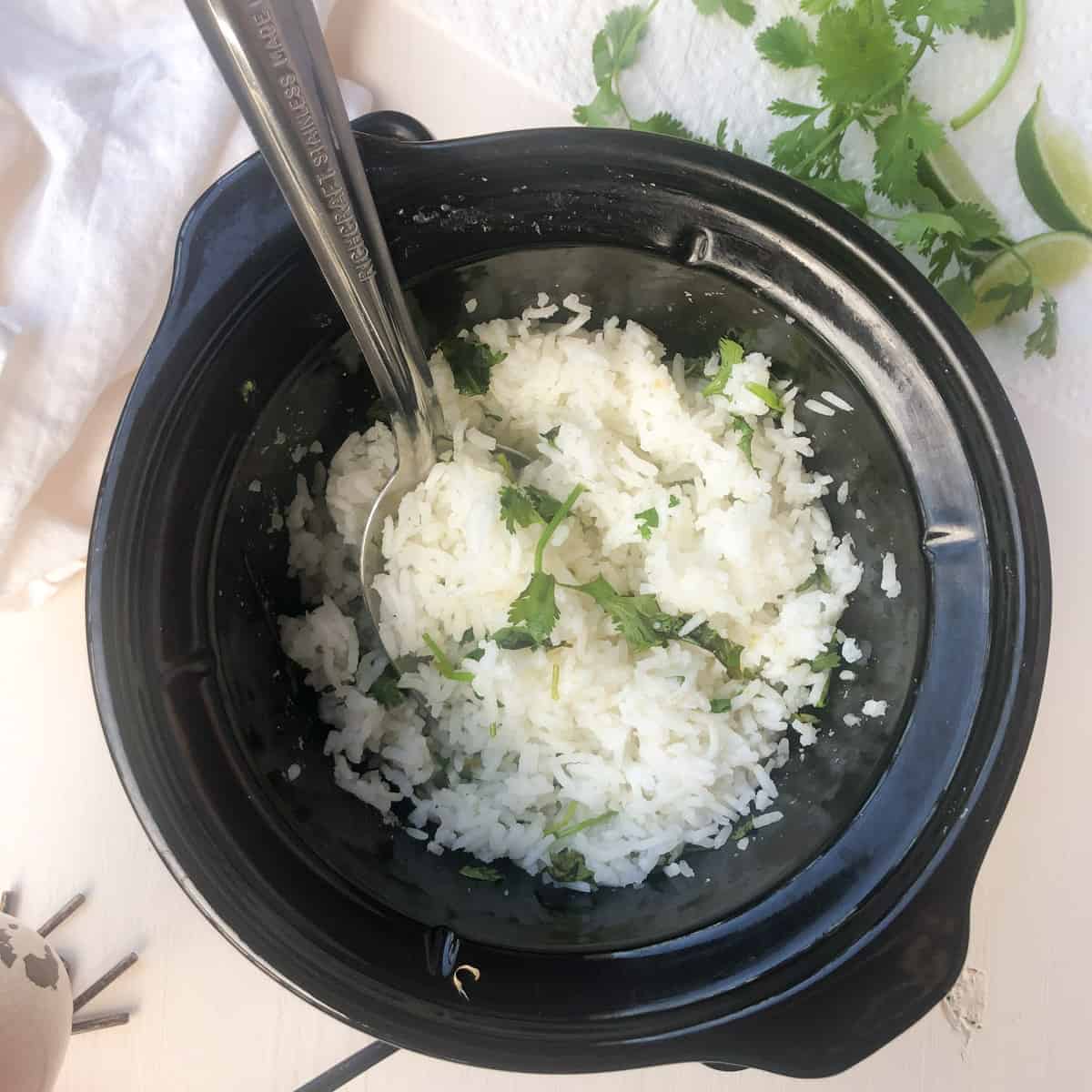 Slow Cooker Rice Recipe with Cilantro and Lime