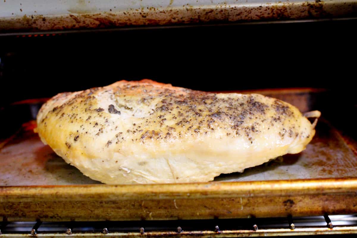 2pound bone-in turkey breast in countetop oven.
