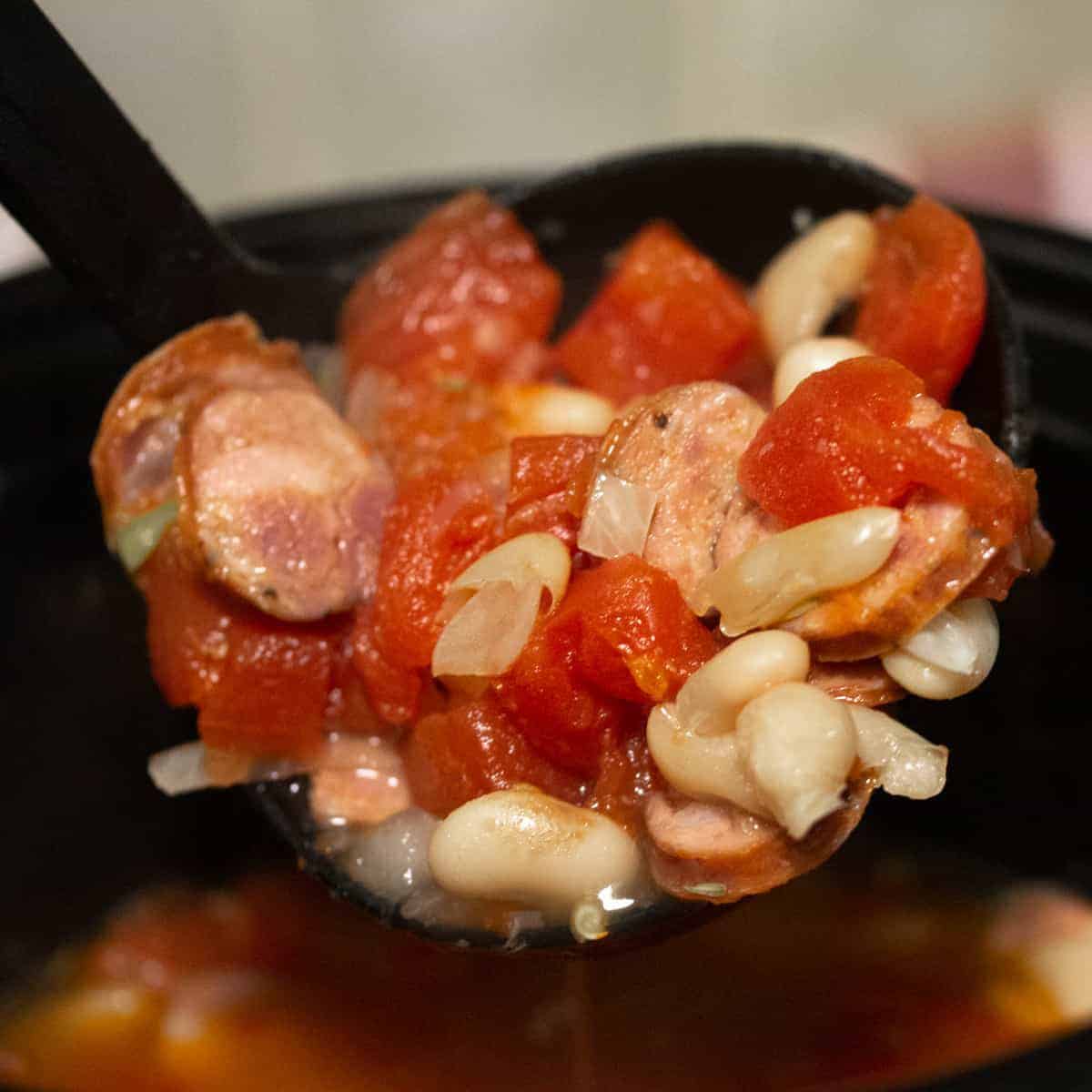 Slow Cooker Sausage and White Bean Stew