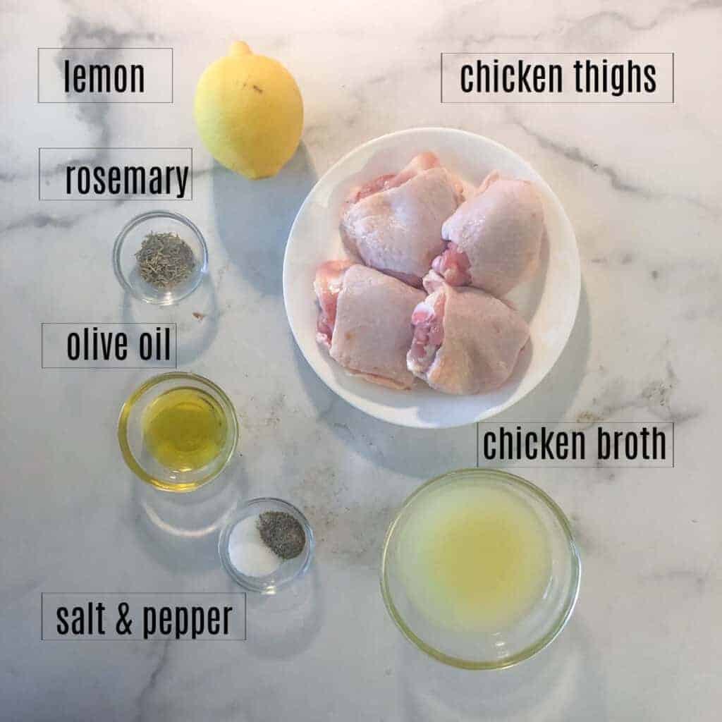 chicken thighs and ingredients to make slow cooker tuscan chicken recipe