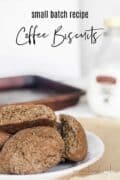 A plate of coffee cookies.