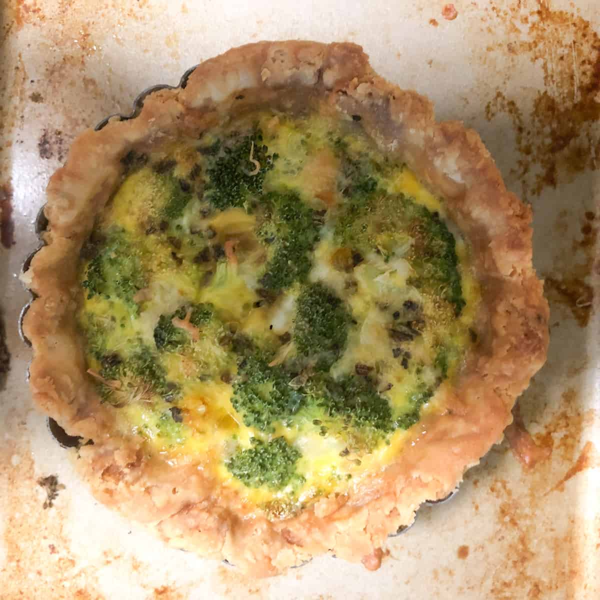 Broccoli & Cheese Quiche for One