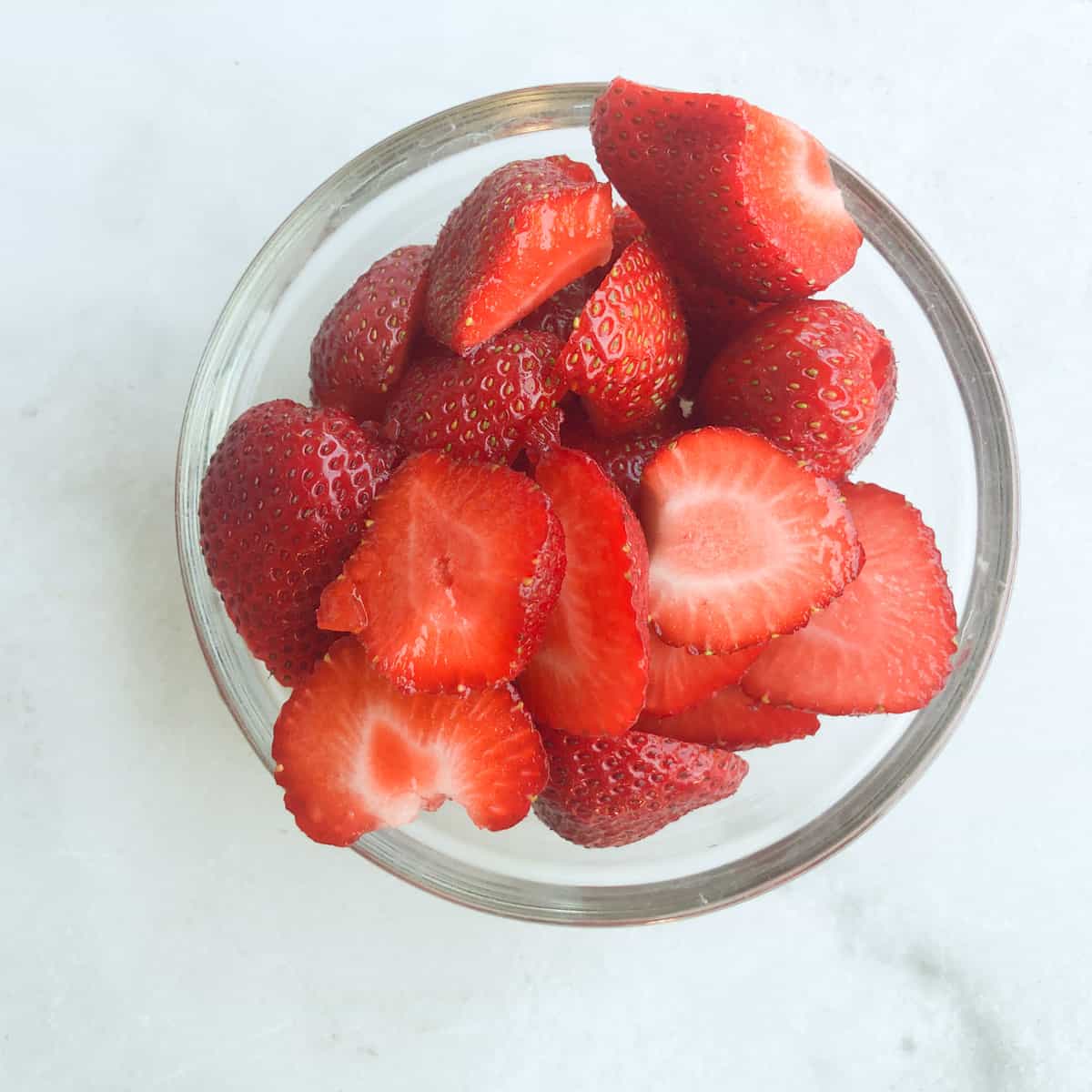 Bowl of fresh strawberries.