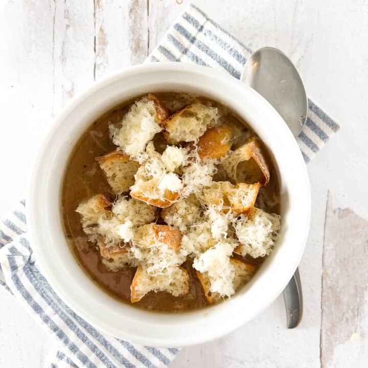 Easy French Onion Soup Recipe for One • A Weekend Cook®