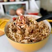 A pot of slumgullion stew.