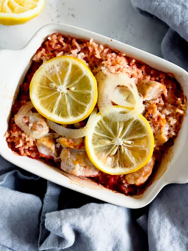 Lemon Chicken and Rice Casserole for One