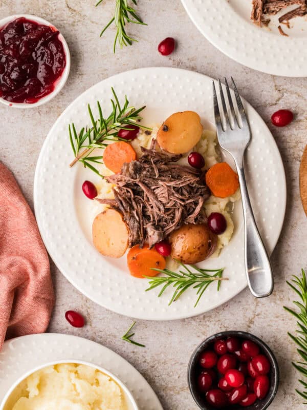 Small Slow Cooker Cranberry Pot Roast (Holiday Favorite)