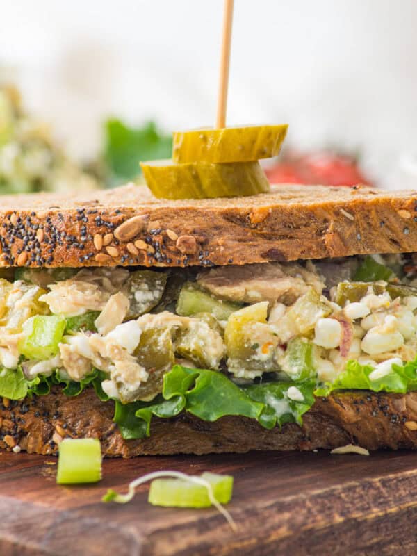 Creamy Tuna Salad Sandwich Recipe for One ( Without Mayo)